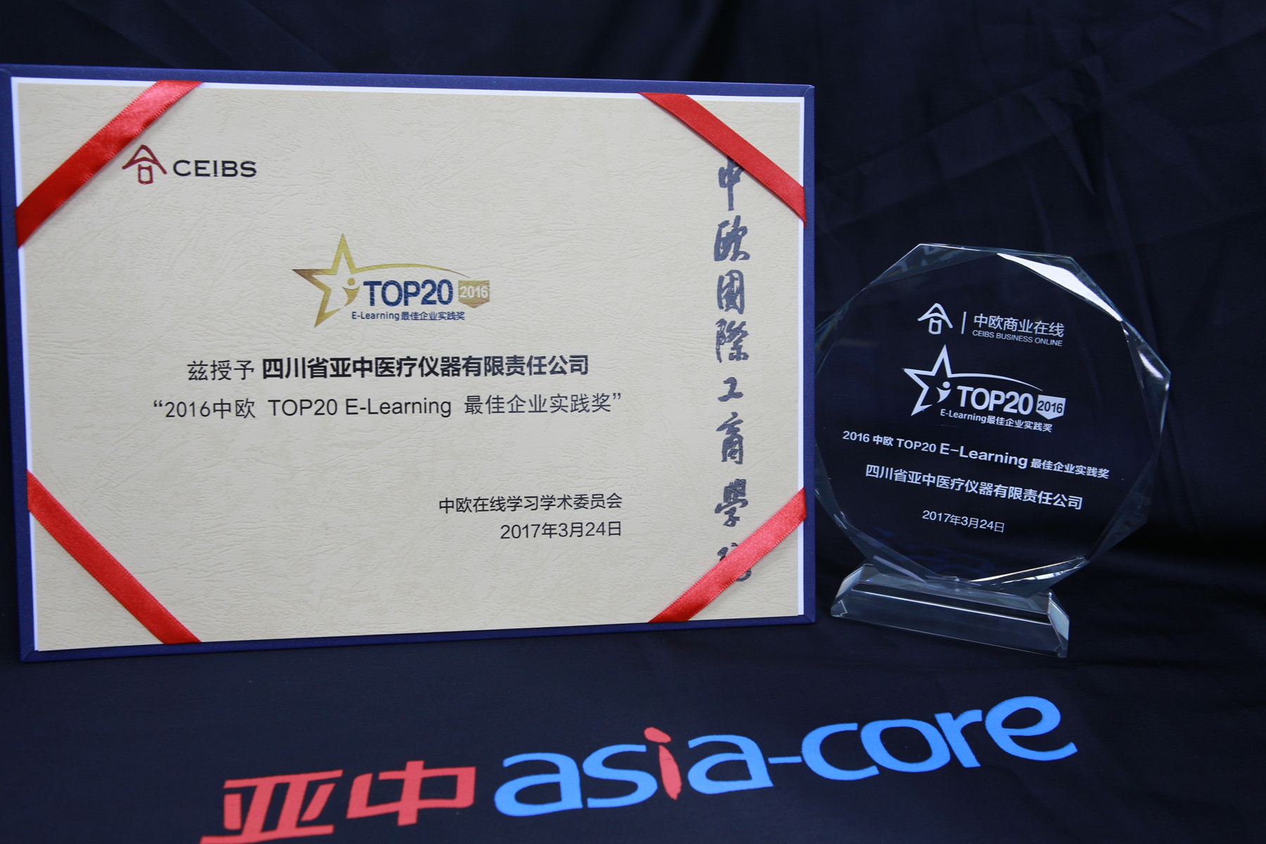 亞中醫(yī)療榮獲“2016中歐TOP20 E-Learning最佳企業(yè)實(shí)踐獎(jiǎng)”！